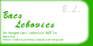 bacs lebovics business card